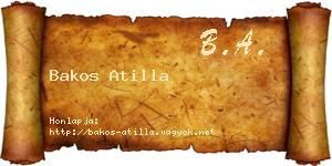 Bakos Atilla névjegykártya